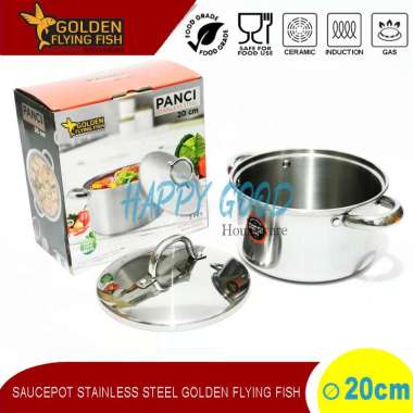 GOLDEN FLYING FISH 20-22-24CM SAUCEPOT/PANCI STAINLESS STEEL 0.75MM 20CM