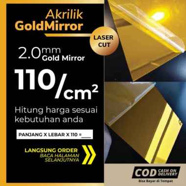 Jual AKRILIK GOLD MIRROR LEMBARAN CUSTOM  ACRYLIC GOLD  AKRILIK EMAS Limited