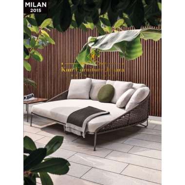 Daybed rotan sintetis santai, daybed pantai rotan model terbaru