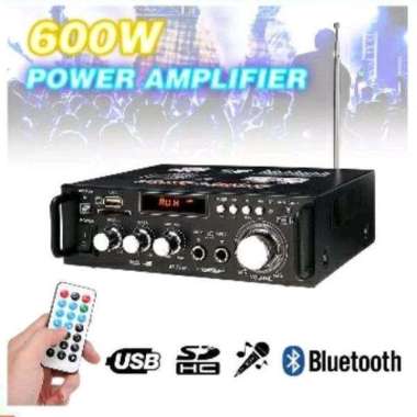 Junejour Bluetooth EQ Audio Amplifier Karaoke Home Theater FM Radio 600W - BT-298A - Black
