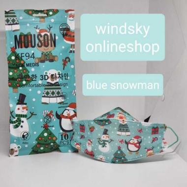 Masker Mouson KF94 Blue Christmas