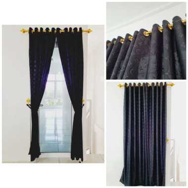 Gorden Pintu Minimalis - Korden Pintu Kamar Smokering HITAM