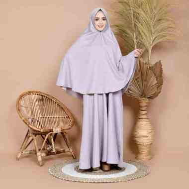 GAMIS + KERUDUNG POLOS PANJANG SYARI | BAJU MUSLIM IBU PENGAJIAN M ABU-ABU