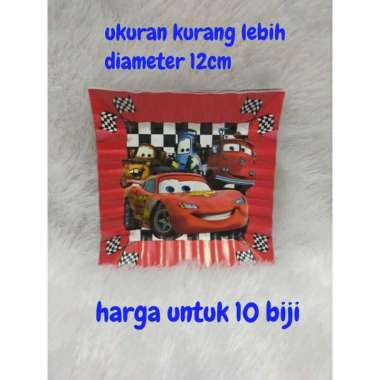 piring kertas ulang tahun karakter the cars mcqueen CARS isi 10 pcs merah