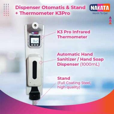 Automatic Dispenser Otomatis Hand Sanitizer + Termometer K3Pro + Stand TIPE SPRAY