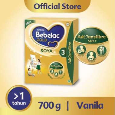 Bebelac Gold Soya 3 Vanila Formula Soya Bubuk 700 GR
