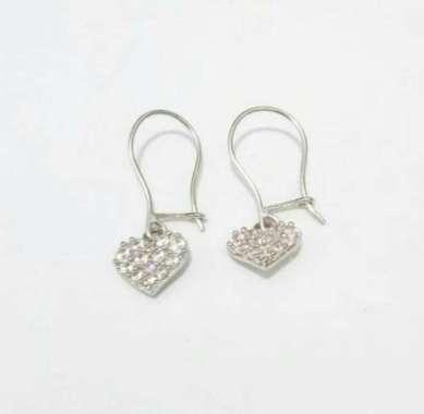 Anting Love Permata Putih Koleksi Josean Emas Putih Asli