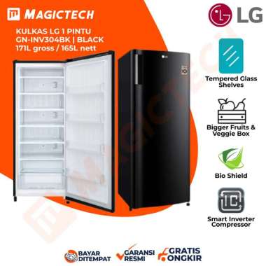 KULKAS FREEZER ES BATU / ASI 6 RAK LG GN-INV304BK / 304BK INVERTER