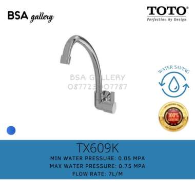 KRAN CUCI PIRING TOTO TX609K / KRAN TEMBOK DAPUR TOTO ORIGINAL