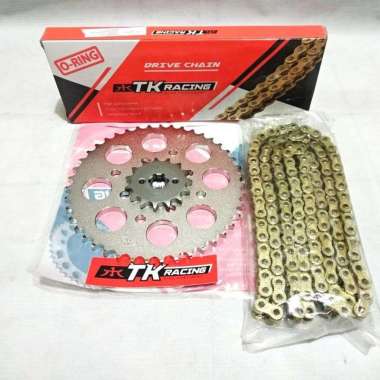 Gear Set TK Racing Satria FU 150 + Rantai O-ring Chrome