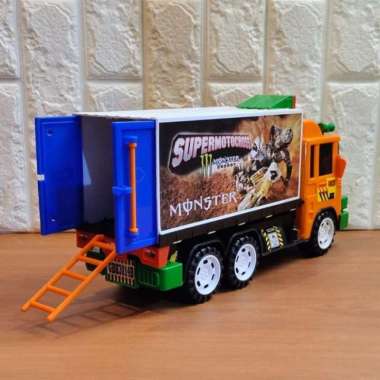 Mainan Truk Box Kontainer Muatan - Truk Sponsor Balap