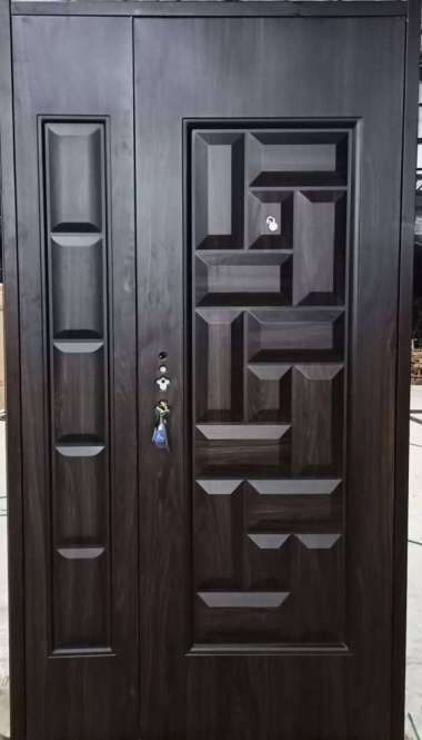 Pintu Utama Rumah Mother Son Besar Kecil Baja Fortress PRIME Motif Puzzle Coklat