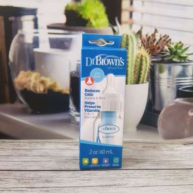 Dr Brown's Natural Flow 2oz 60ml - Botol Susu Dr Brown utk Bayi 0 Bln