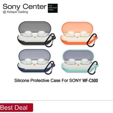 Sony Center Jakarta - Silicone Case with hook for Sony WF-C500 / Protective Case TWS WF C500 Black