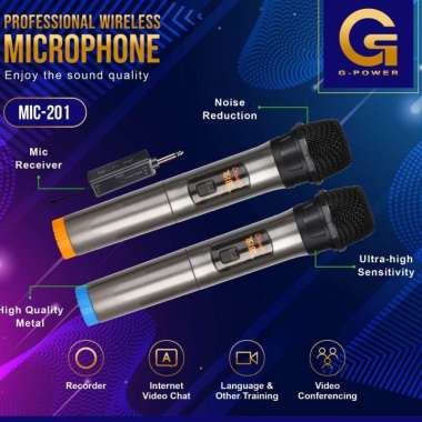 Mic Wireless 201 G-Power dapat dua Mic Original termurah