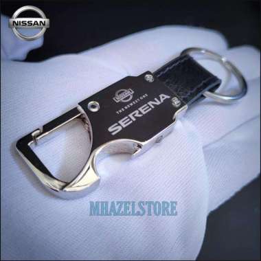 Gantungan Kunci Kulit Remote Mobil Nissan Serena Logo Silver