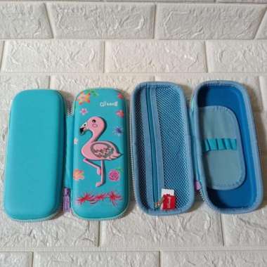 Tempat Pinsil Qitong Flamingo Led Import  Biru