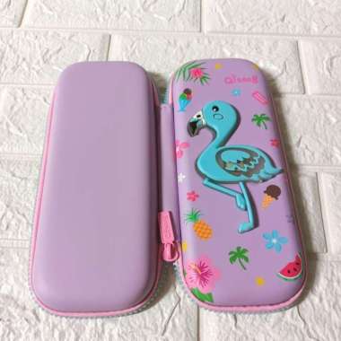 Tempat Pinsil Qitong Flamingo Led Import  Ungu