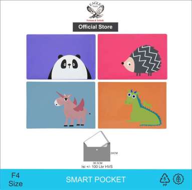 EAGLE Map Plastik Kancing Velcro Motif Animal F4 / Map Plastik / Map / Map File/ File Folder / Smart