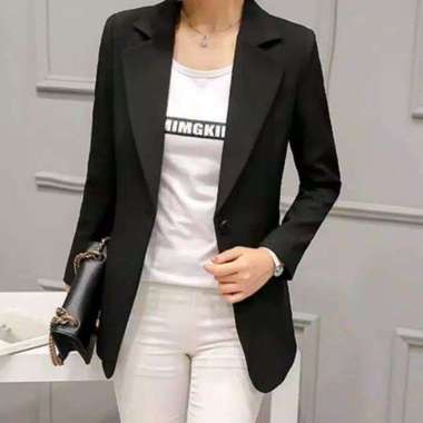BLAZER KOREA WANITA / BLAZER KANTOR WANITA / BLAZER WANITA MURAH / BLAZER MAROON WANITA XL Hitam