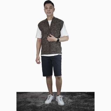 Rompi Vest Rajut seleting baju kerja Pria Kantor - Jfashion Gary Coklat tua M-L