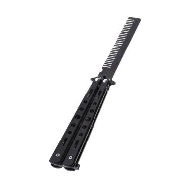 Benchmade Butterfly Balisong Training Knife Sisir Besi Lipat - Black