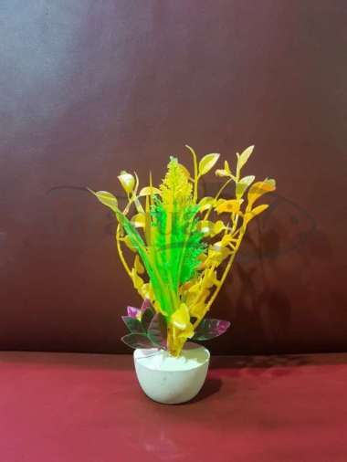 TANAMAN PLASTIK - BUNGA POT KECIL 15CM HIASAN AQUARIUM AQUASCAPE