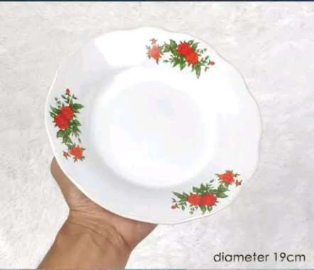 Piring Makan Keramik Motif Bunga