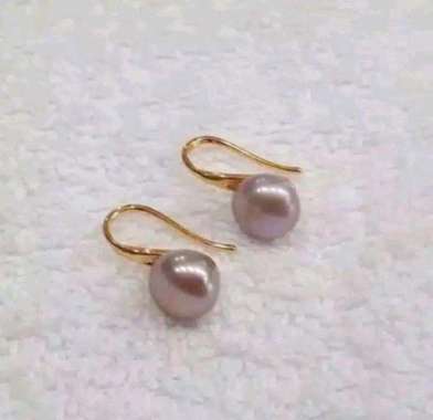 Anting Gantung Polos Simple Mutiara Air Tawar Lombok