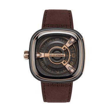Sevenfriday M-Series Automatic Leather Strap Jam Tangan Pria - Black Brown [M2-02] -