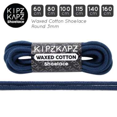 KIPZKAPZ WS23 Tali Sepatu Lilin / Waxed Cotton Round Shoelace [3mm] 80 cm Navy