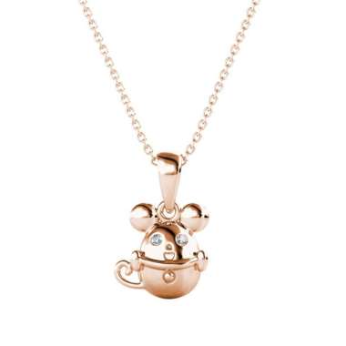 Mice in The Cup Pendant - Kalung Crystal by Her Jewellery Rose Gold