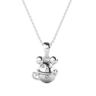 Mice in The Cup Pendant - Kalung Crystal by Her Jewellery White Gold