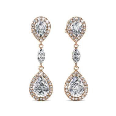 Layla Drop Earrings - Anting Crystal by Her Jewellery - Rose Gold