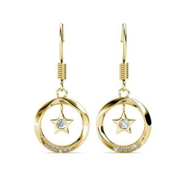 Stellar Hook Earring - Anting Crystal by Her Jewellery - Yellow Gold