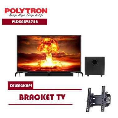 POLYTRON PLD50BV8758 LED TV 50 inch Digital Cinemax Soundbar + Bracket - KHUSUS JABODETABEK