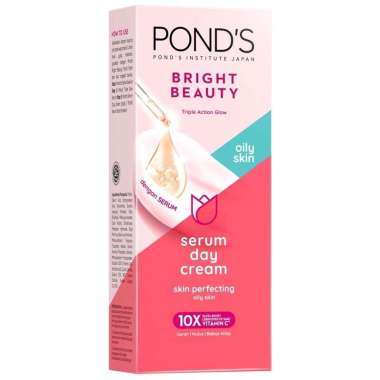 Ponds Bright Beauty Serum Day Cream 20/40 gr / Pelembab Wajah Ponds ukuran besar (kemasan baru Brigh