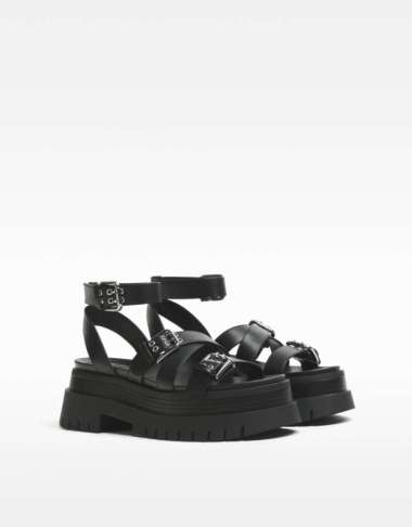 platform buckle sandals