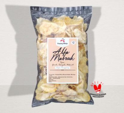 Emping Melinjo Matang Gurih Asin Nikmat Original Alfa Mabruk Toples