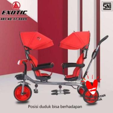 SEPEDA RODA TIGA ANAK KEMBAR ET 8809 EXOTIC ( Twins ) Boncengan