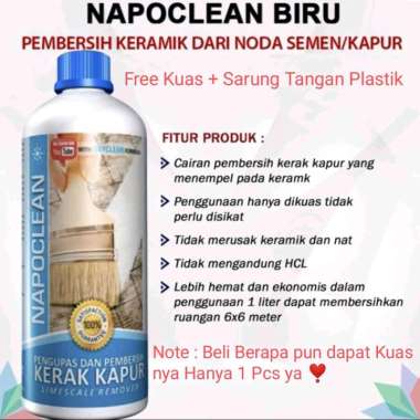 Napoclean Limescale Remover Pembersih Kerak Kapur Noda Semen - Biru 1 Liter
