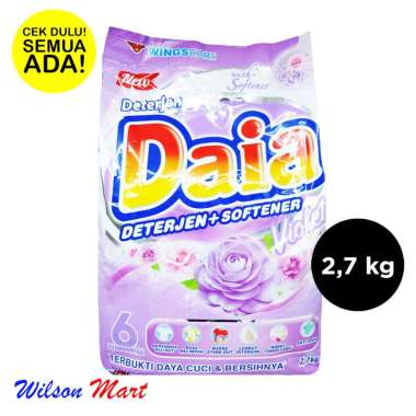 Promo Harga Daia Deterjen Bubuk + Softener Violet 2700 gr - Blibli