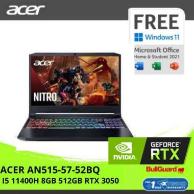 ACER NITRO 5 AN515-57-52BQ I5 11400H 8GB 512GB RTX 3050 15.6" FHD OHS