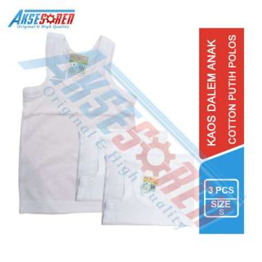 Kaos Dalam Anak Warna Putih Polos Ukuran S / Singlet Kids / Kaos Dalam Bayi Daleman Anak Bahan Halus