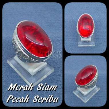 CINCIN BATU AKIK MERAH SIAM PECAH SERIBU BIG SIZE, MERAH MEMPESONA PALING MURAH !!! RING 9