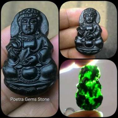 BLACK JADE CURVING LIONTIN DEWI KWAN IM SUPER TEMBUS