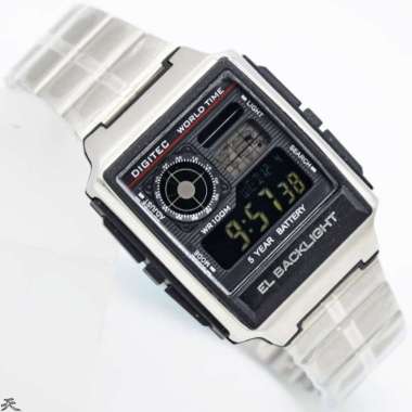 Digitec DG-3078MS/MB - Jam Tangan Unisex Original 3078MS Silver Black