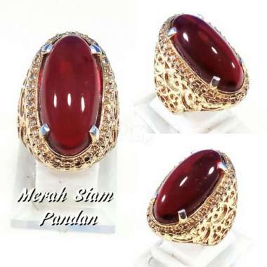 CINCIN BATU AKIK PERMATA MERAH SIAM PANDAN TERMURAH RING 7