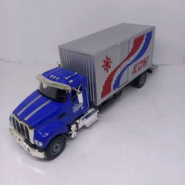 diecast miniatur truck box oleng bahan besi truk loading barang