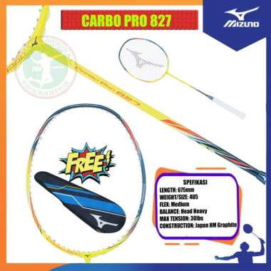 MIZUNO CARBO PRO 827 / CARBOPRO 827 / RAKET MIZUNO RAKET BADMINTON ORIGINAL PAKET 1